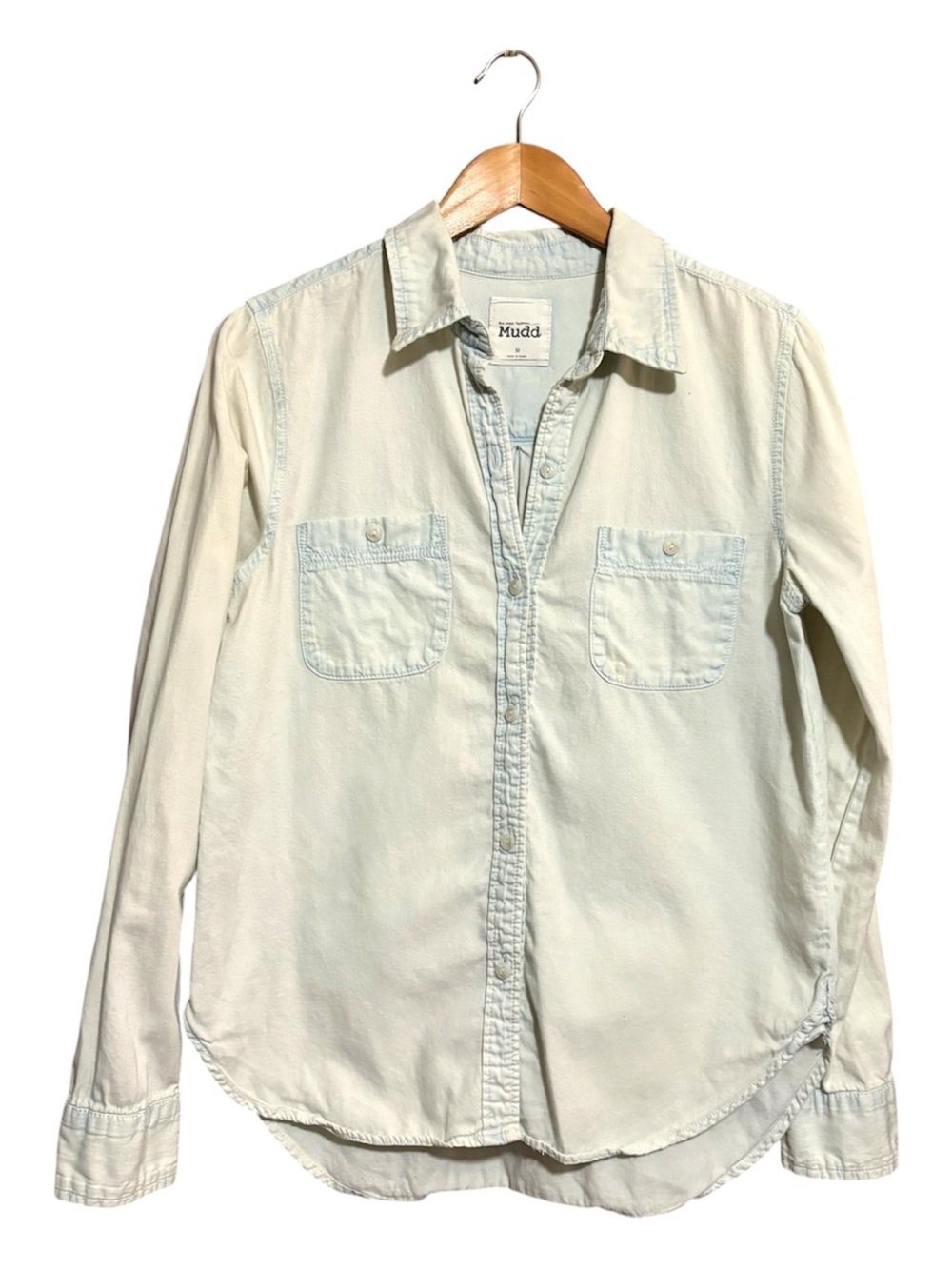 MUDD Light Wash Button-Down Denim Shirt
